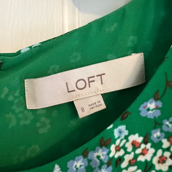 LOFT Green Flower Midi Dress - Picture 4 of 7
